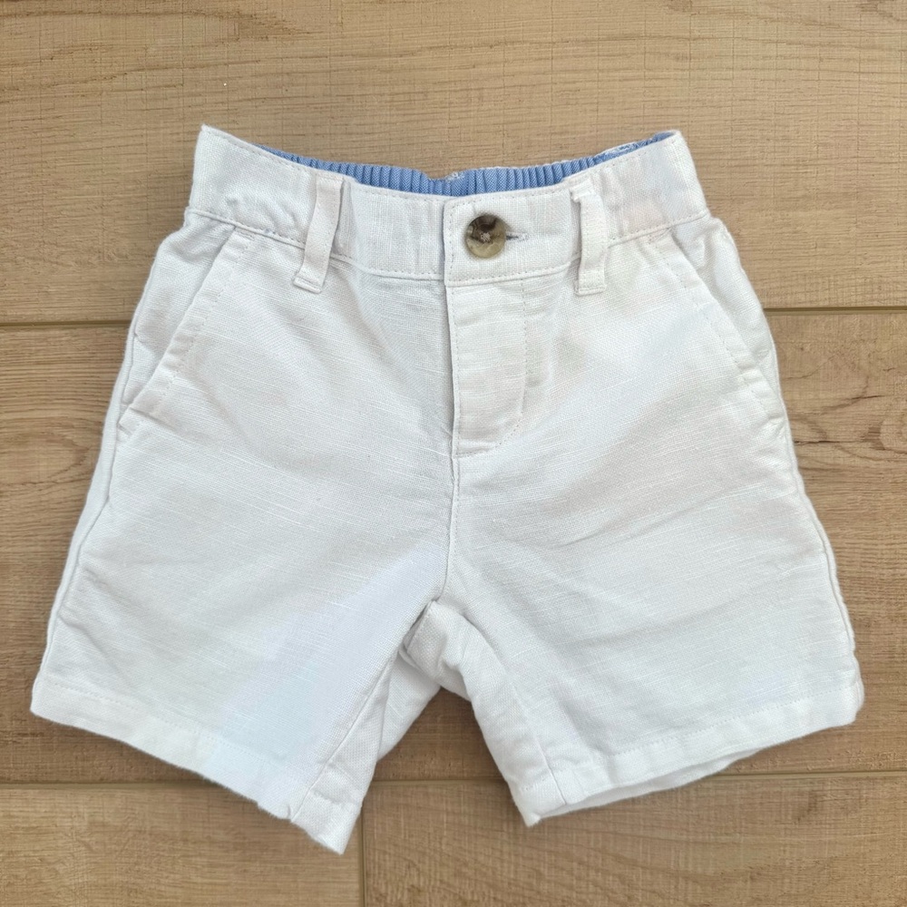 White Toddler Shorts with Button Detail